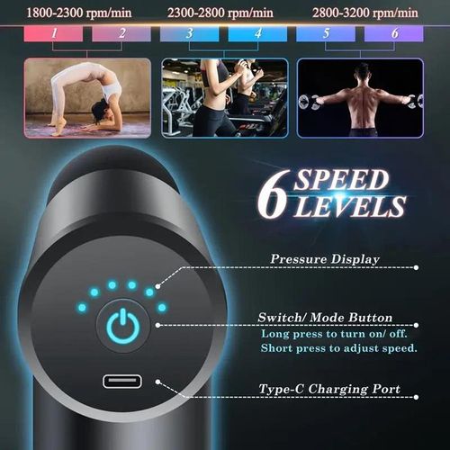 Electric Massage Machine with Replacement Heads, 1 Set Portable Handheld Comfort Muscle Massage Gun