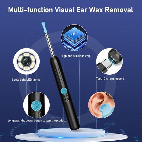 Ear Wax Removal Tool With Camera, 1 Set Portable Type-C Rechargeable Ear Cleaner, Waterproof Endoscope Ear Cleaning Tool, Earwax Removal Tool, Earwax Removal Kit