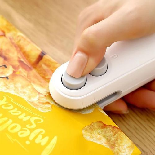 Mini snack bag sealing machine,2 in 1 heat USB rechargeable snack bag selaer,plastic Electric bag sealers, keep food fresh. Portable Sealer Picnics