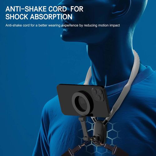 🔥Magnetic Neck Mount for Phones - Hands-Free POV-Vlog Holder, Chest Strap for iPhone 16 15 14 13, Android, Action Cameras, and Smartphone Accessories