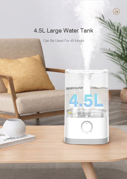 RUNAL 4.5L Big Cool Mist Ultrasonic Humidifier Aromatherapy 7-Color LED Night Light Low Noise <36dB