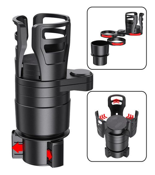 4 - in - 1 Multifunctional Car Drink Holder Expander Adapter - Universally Adjustable for Most Cars