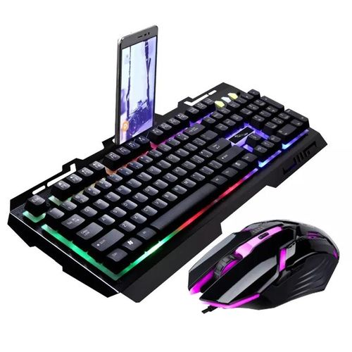 Best Selling G700 Wired Gaming Keyboard RGB Backlit 104 Keys Keyboard with Phone Holder Compatible