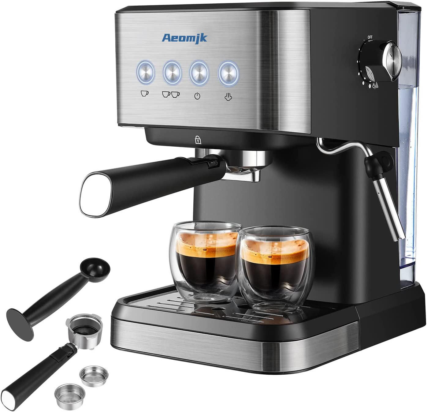 Household Coffee Maker Machine 1.5L Espresso Machine 20 Bar Cappuccino Latte Coffee Maker Milk Frother