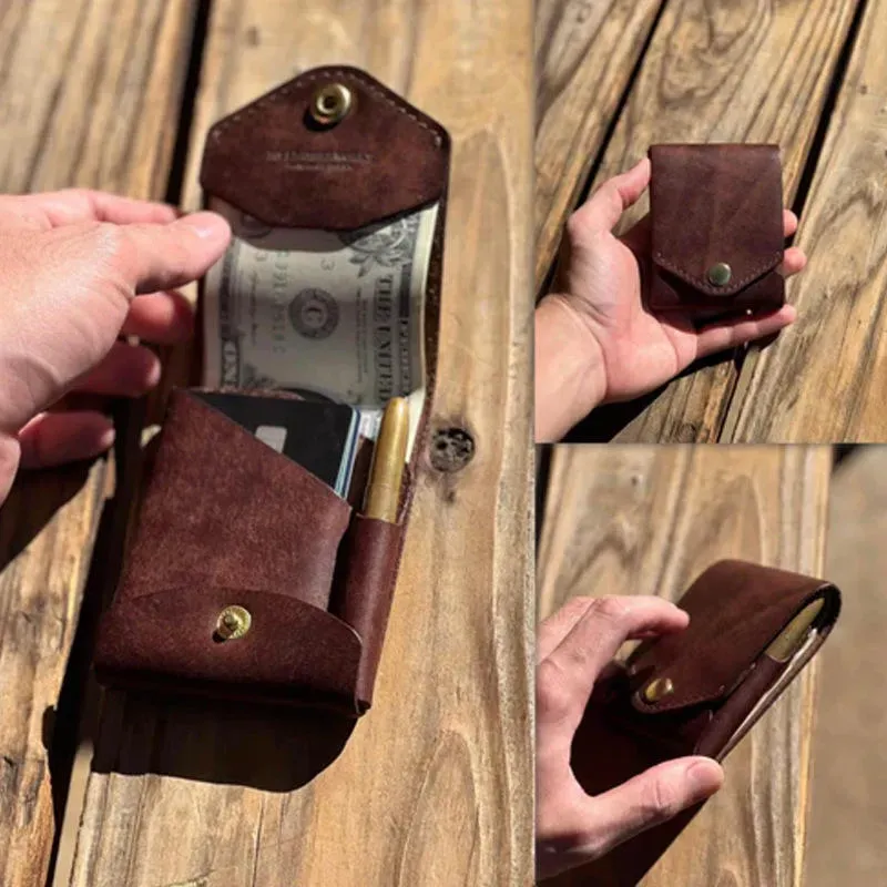 European and American retro wallet men's original design creativity can hold pen card bag gift for men and women