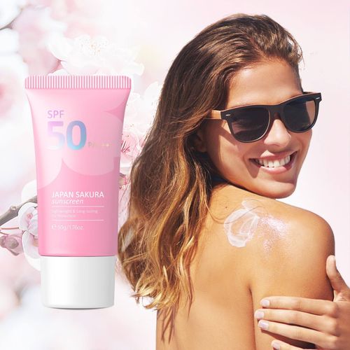 Laikou Japan Sakura Water Based Sunscreen SPF 50+ Lightweight Whitening UV Protection Physical Sunscreen Lotion Cream