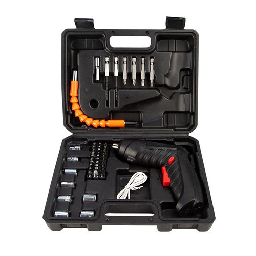 3.6V Rechargeable Electric Screwdriver with 47 Bits Set, 1800mAh Battery,  Rotatable Design