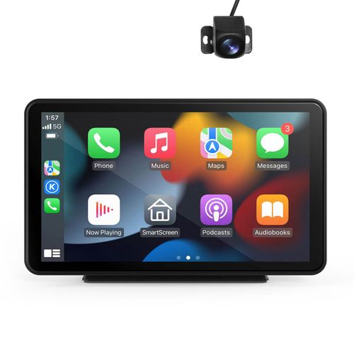 7'' Portable Smart Car Stereo With Wireless Android Auto Apple Carplay GPS Navigation Backup Camera Car Screen for All Cars