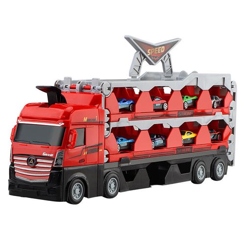 New Boys Gift Toys Big Transform Folding Truck 207CM Railway Storage Toys Car with 8 Pcs Alloy Car Model