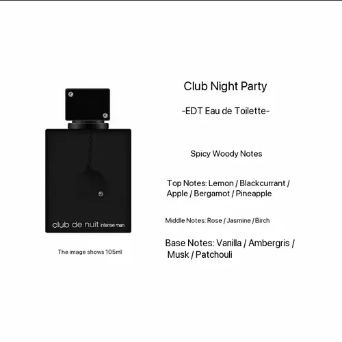 Charles! The Moon Black has arrived—the power of scent shakes the Accra night! Club de Nuit men's fragrance: a matte black bottle with chain details, exuding an unapproachable, sophisticated aura.