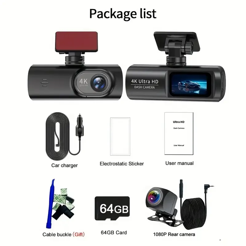 4K Dual Camera Driving Recorder
