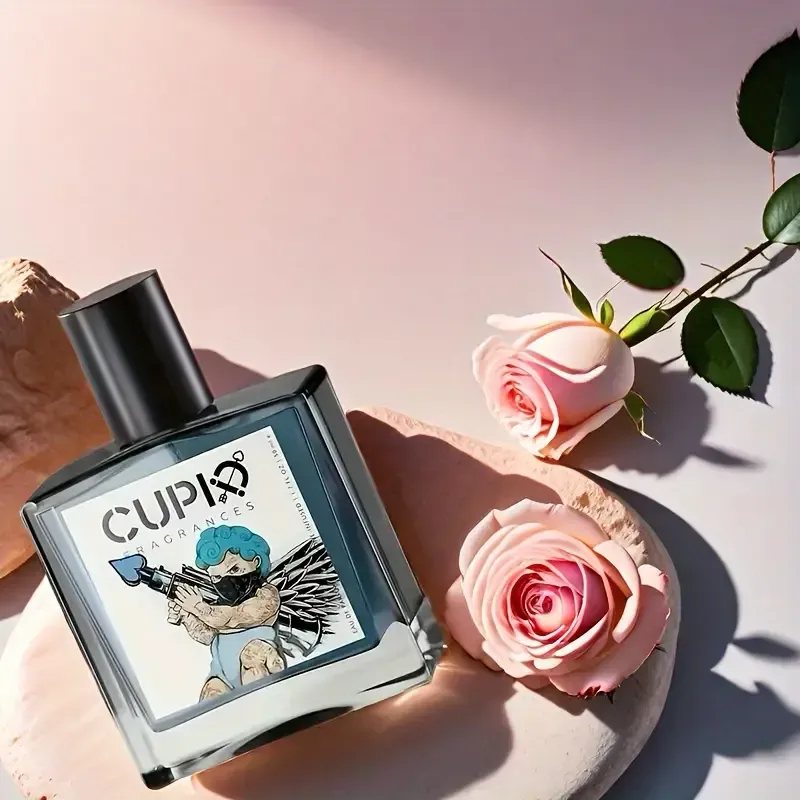 The contrast is off the charts! CUPID fragrance: Cupid with a gun tattoo, definitely a masculine scent.