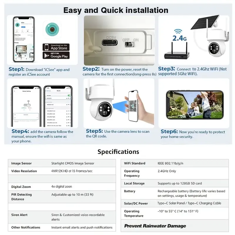 Solar Powered Wireless Security Camera（太阳能无线安全摄像头)