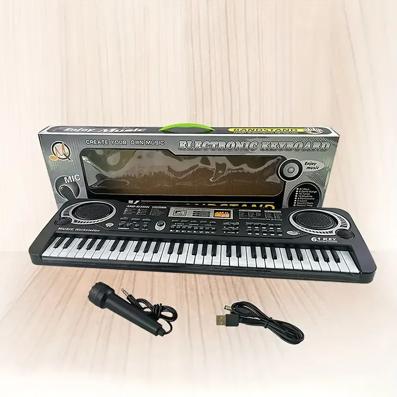 🔥🔥🔥61-key digital piano keyboard, built-in microphone, USB power supply, music enlightenment 23 sales