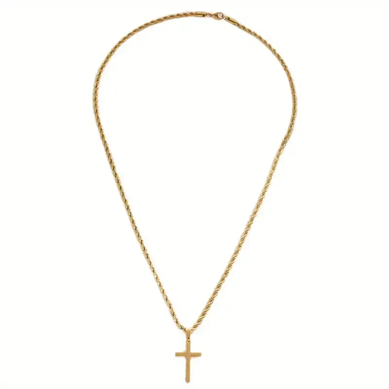 51Cross Pendant Twist Chain Necklace