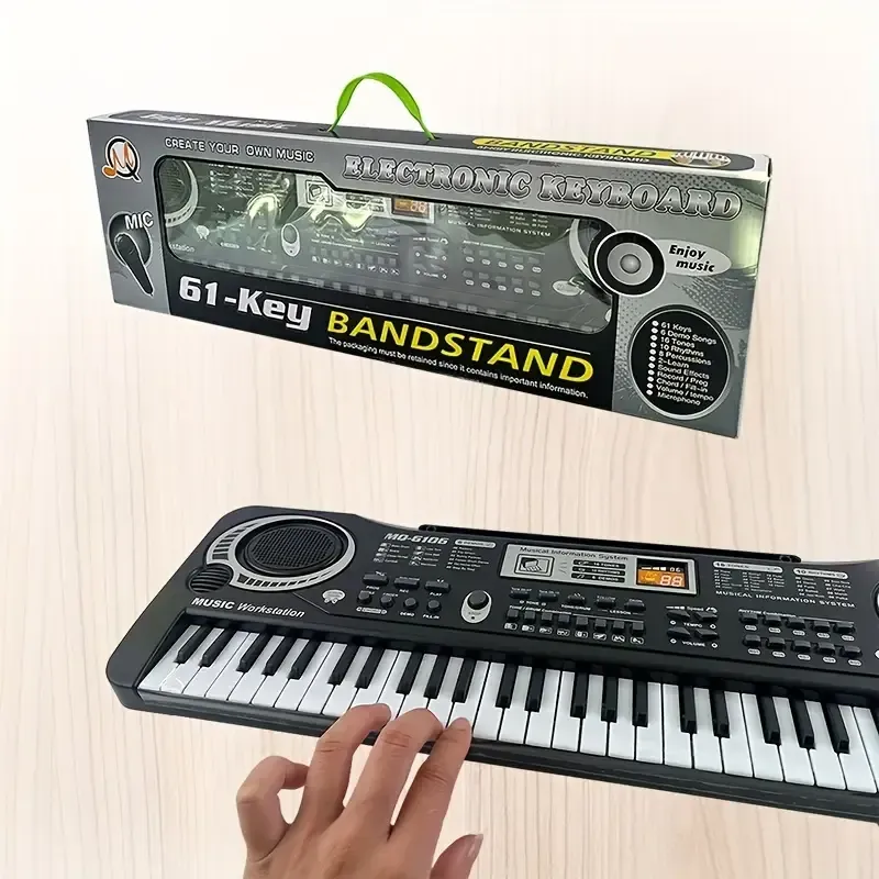 🔥🔥🔥61-key digital piano keyboard, built-in microphone, USB power supply, music enlightenment 23 sales