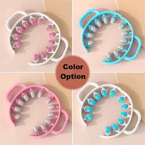 Cellulite Portable Indoor Sports Yoga 12 Wheels Exercise Handheld Plastic Body Folding Foam Leg Roller Massager Hand Roller