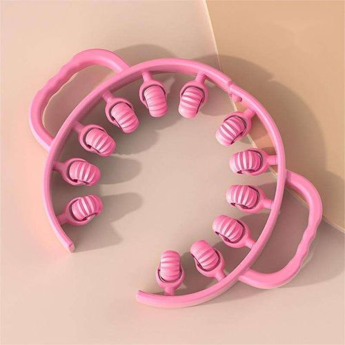 Cellulite Portable Indoor Sports Yoga 12 Wheels Exercise Handheld Plastic Body Folding Foam Leg Roller Massager Hand Roller