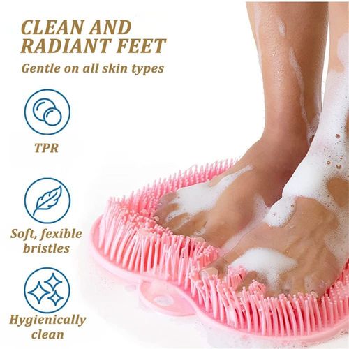 CF TPE Shower Foot Massage Mat Silicone Feet Cleaner Foot Messager Scrubber Brush Shower Foot Scrubber Mat for Bathroom Tub Mat