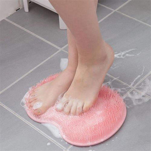 CF TPE Shower Foot Massage Mat Silicone Feet Cleaner Foot Messager Scrubber Brush Shower Foot Scrubber Mat for Bathroom Tub Mat