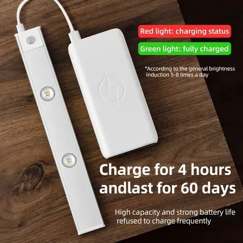 ⏰USB Magnetic Wireless Home Kitchen Motion Sensor Led Under Cabinet Light Furniture Lighting
