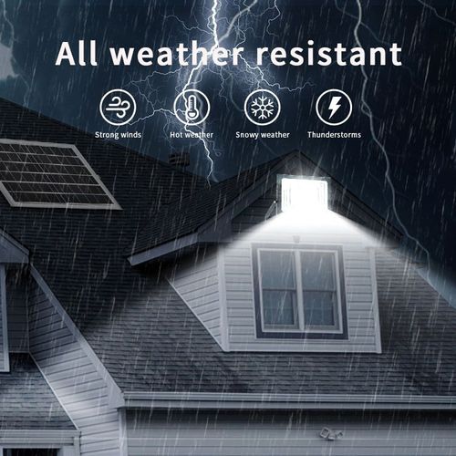 Outdoor energy-saving 40W-200W solar LED floodlight, waterproof IP66, motion sensor, aluminum body for residential security.