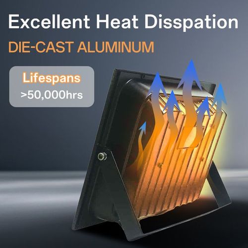 Outdoor energy-saving 40W-200W solar LED floodlight, waterproof IP66, motion sensor, aluminum body for residential security.