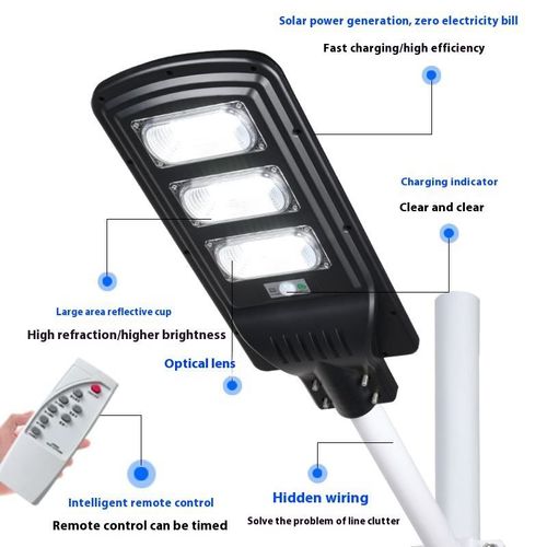 LED Integrated Solar Street Light Human Body Radar Sensor New IP66  65 ABS Body Reflective Cup for Rural Outdoor Road Application