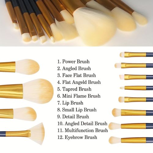 🌹🌹BEAUTY PLANET Custom Logo Wholesale Good Quality Foundation Makeup 12Pcs Makeup Gift Sets Luxury Bling Makeup Brush Set🌹