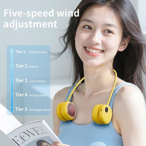 Custom Outdoor Sport Office Rechargeable Handing Fan for Cute Gift Lightweight Wearable Neck Fan Portable Cooling Fan