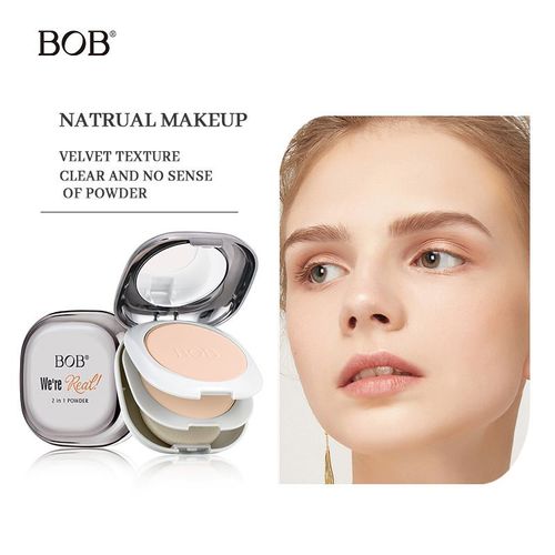 Matte Double-layer Powder Cake Set Makeup Makeup, Control Oil Concealer for a Long Time, Moisturize Brighten Dry Wet Purposes.