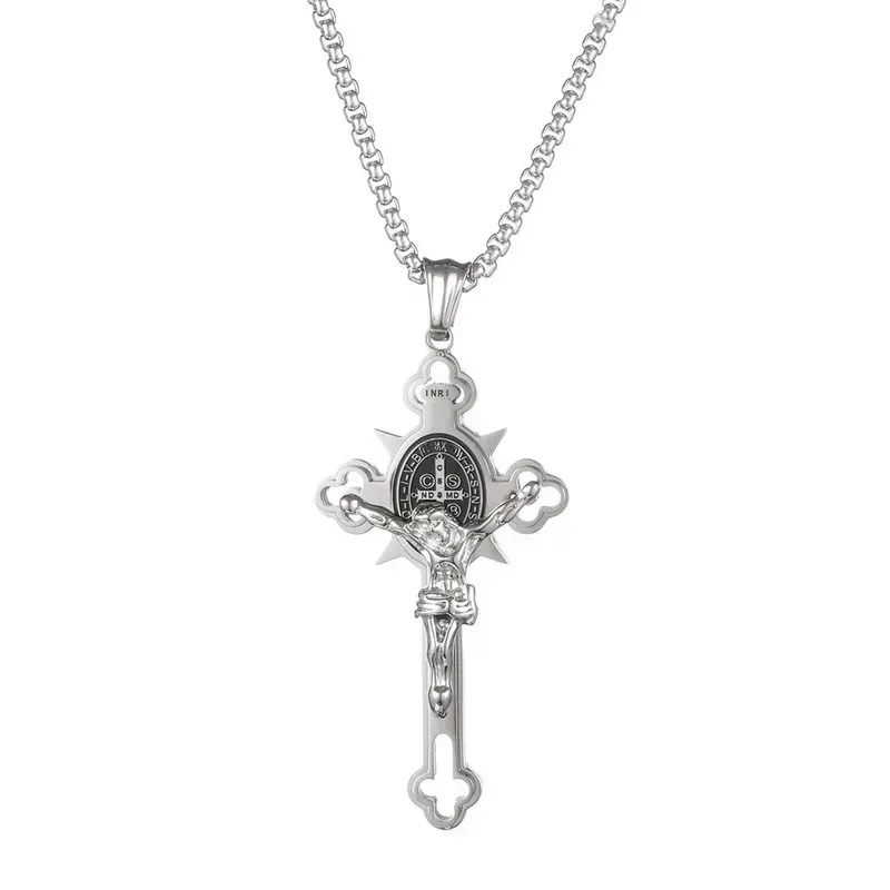 Limited Time Offer - Buy One Get One Free！ST.Benedict Protection Cross Power Pendant Necklace