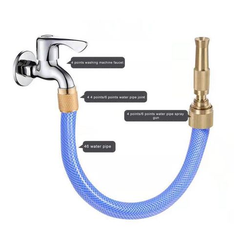 High Pressure Brass Water Hose Nozzle(4,6 gun + 4,6 connector)