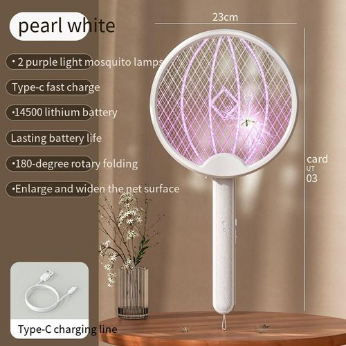 Super Powerful Rechargeable USB Folding Electric Mosquito Swatter 2-in-1 Mosquito Trap Lamp Source Electric Mosquito Killer