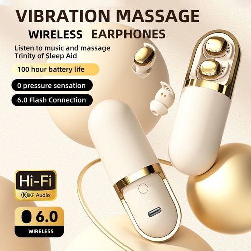 2025 Design S13 Earphone Vibration Massage and Listening Wireless Earbuds with Multiple Function Pill-shape Wireless Headphones