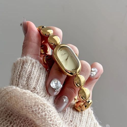 High-End Exquisite Ladies' Watch Retro Romantic Trendy New Style Stainless Steel Individualistic Fashion Chain & Link Bracelets