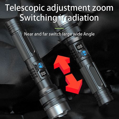 Super Power White LED Light Tactical Flashlight Long Distance 1000 Meter Flash Type C Rechargeable for Outdoor Bright Lighting