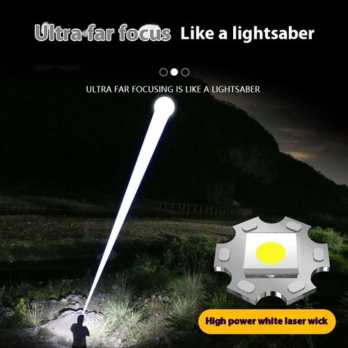 Super Power White LED Light Tactical Flashlight Long Distance 1000 Meter Flash Type C Rechargeable for Outdoor Bright Lighting