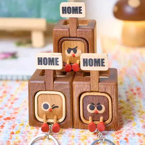 2025 Creative Heavy Duty Modern Wooden Keychain Hook with Removable Design for Bathroom Home Decoration