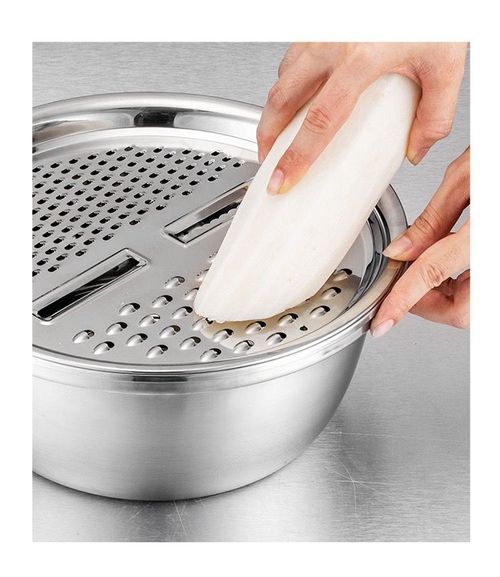 Multifunctional Food Chopper Kitchen Vegetable Slicer Dicer Cutter With Stainless Steel Grater Drain Basin Set