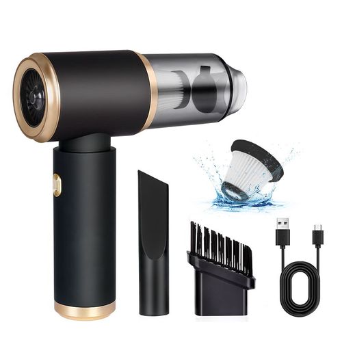 Portable  Mini Handheld High Suction Blowing Integrated Black Car Vacuum With Light Wireless Vacuum Cleaner with Mop