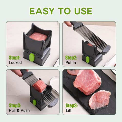 Upgraded Stainless Steel Meat Beef Mutton Bacon Cutter Heavy Duty Meat Slicer Manual Frozen Meat Slicer