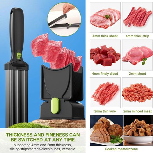 Upgraded Stainless Steel Meat Beef Mutton Bacon Cutter Heavy Duty Meat Slicer Manual Frozen Meat Slicer
