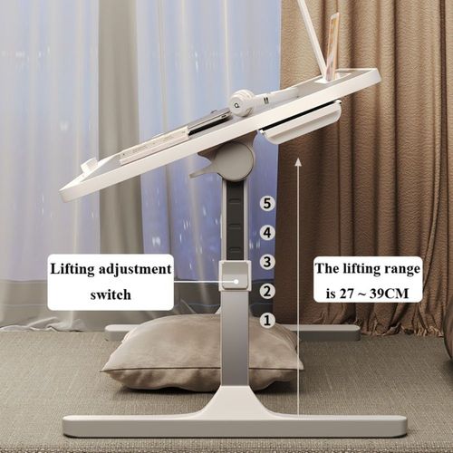 Household Small Laptop Desk Foldable Desk on Bed Multi Function Folding Mini Table Computer Desk With a Reading Lamp