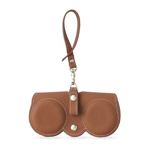 Portable Retro Handmade PU Leather Glasses Bag with Lanyard Hanging Sunglasses Case Simple Glasses Storage Box Sunglasses Case