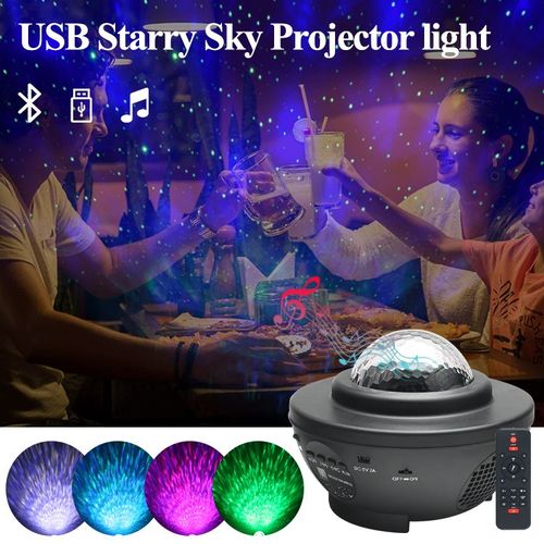New Laser Light Star Projection Lamp Ambient Music USB Full Flame Water Pattern LED Night