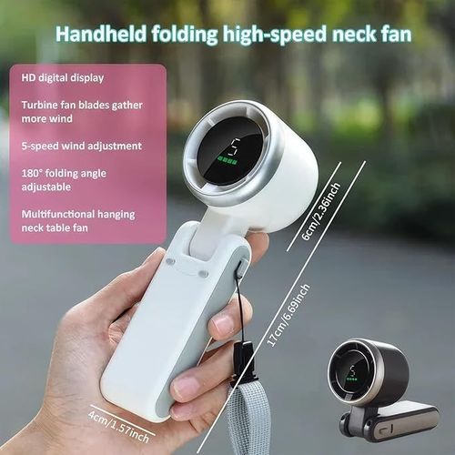 Portable Handheld Turbo Fan Travel Outdoor Mini Portable Fans 180° Foldable High Speed Handheld Fan