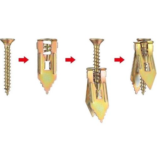 Self-Drilling Drywall Anchors with Screws Hollow Wall Anchor Screws Kit No Drill or Holes in Wall for Gypsum Board