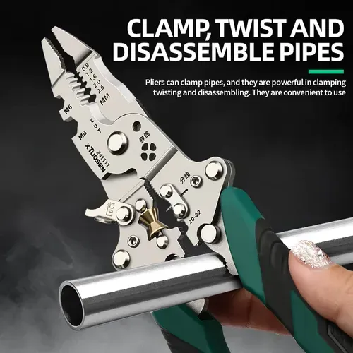 Foldable cable cutting and stripping multifunctional combination tool