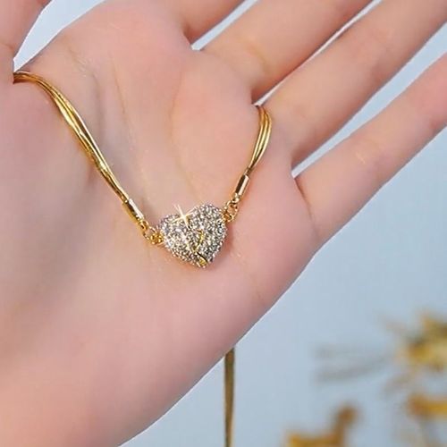 Unique Magnetic love Diamond Necklace Cubic  Love Heart-shaped Pendant Necklace with Dazzling